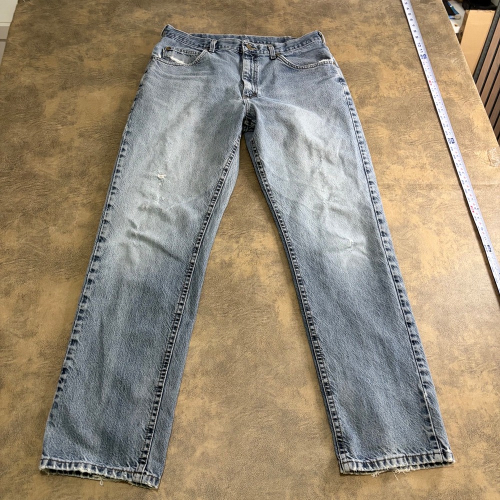 L.L. Bean Double L Classic Fit Jeans Mens 35x32 Light Wash Straight Leg Made USA